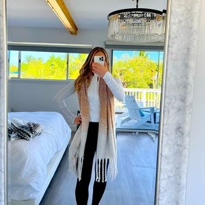 Ombre Fringe Scarf, Brown Gradient